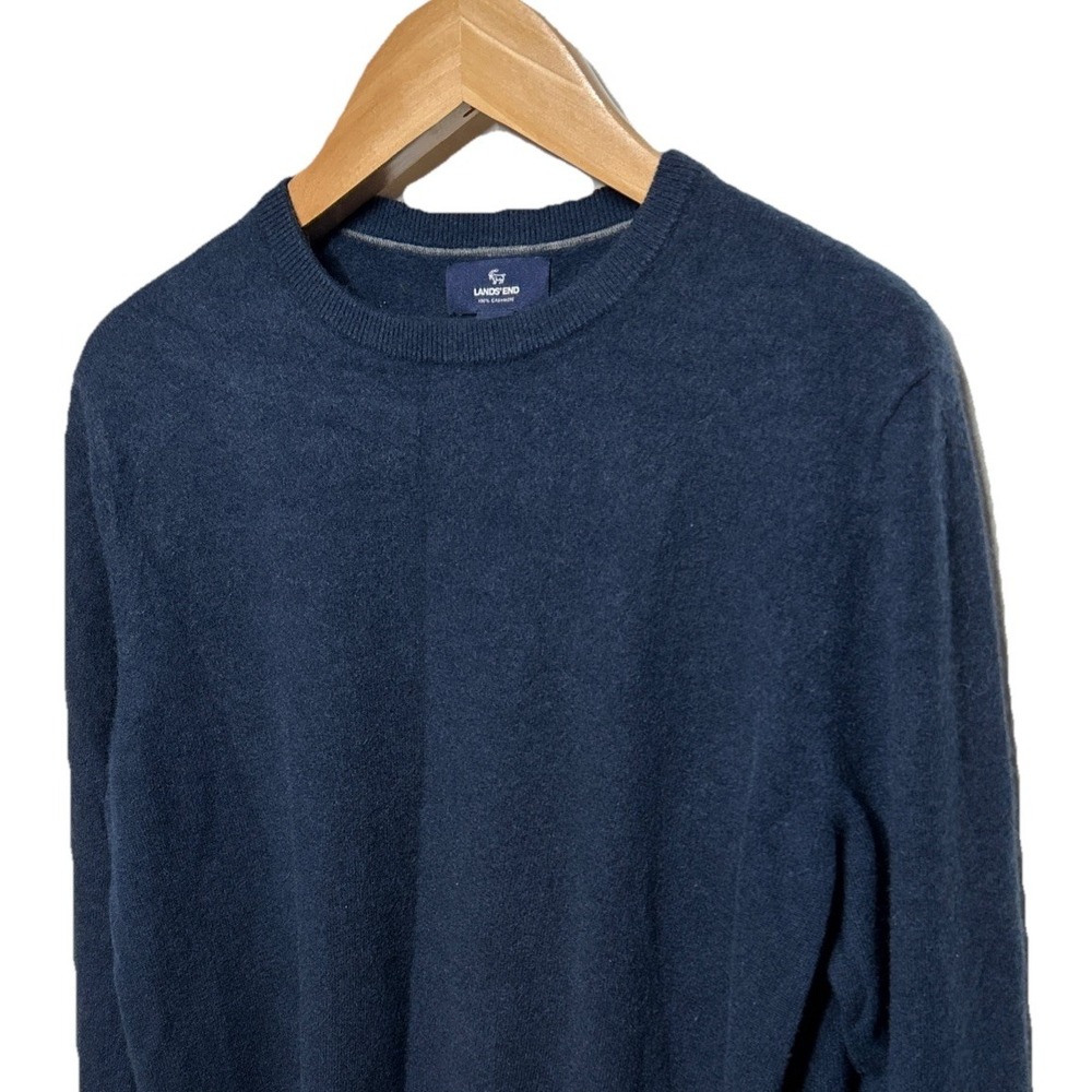 Land's End‎ Big and Tall Fine Gauge Cashmere Sweater Blue L/T 42-44 Retail: $199